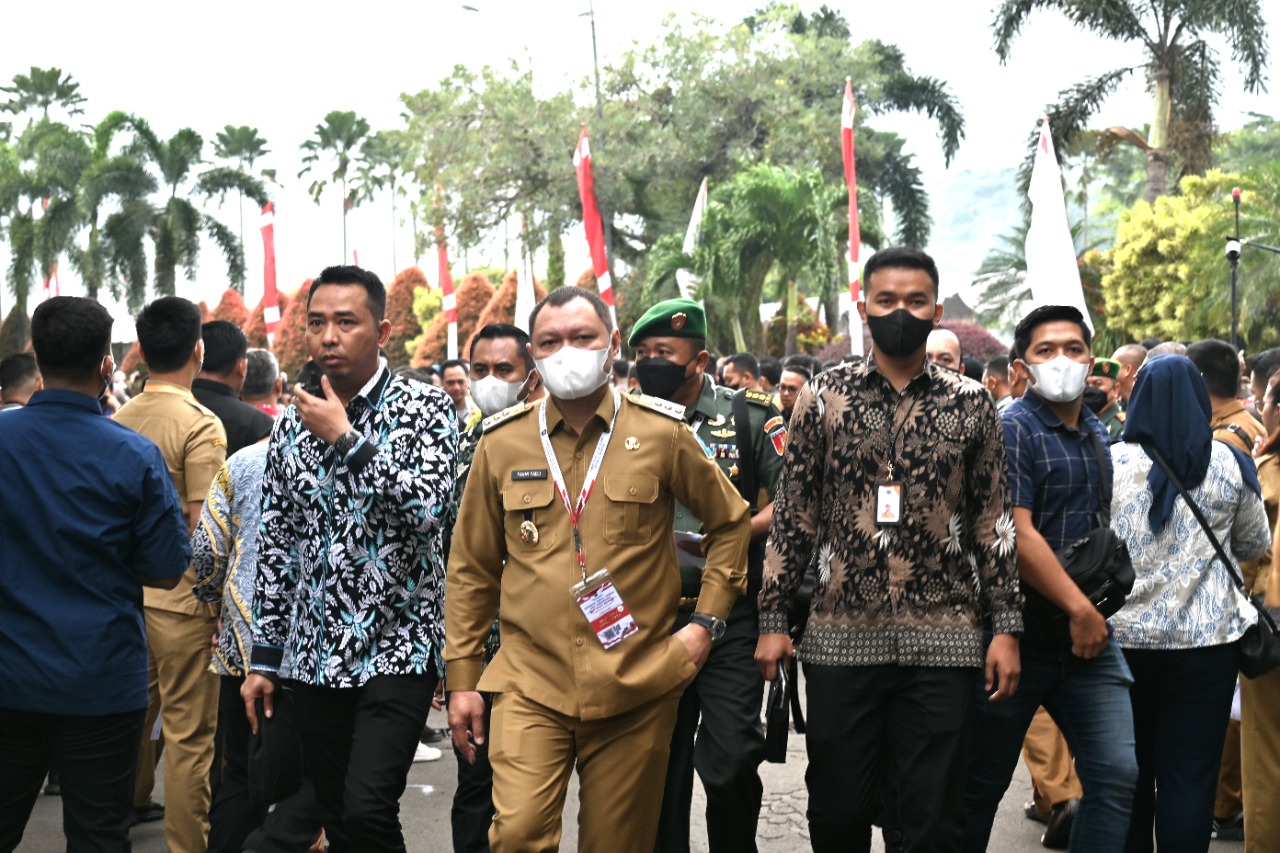 Dukung Pertumbuhan Ekonomi dan Pengendalian Inflasi, Bupati Fahmi Hadiri  Rakornas Kepala Daerah dan Forkopimda