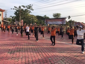 Jaga Imun Tubuh, Polres Paser Senam Bersama