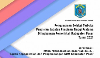 Pengumuman Seleksi Terbuka Pengisian Jabatan Pimpinan Tinggi Pratama Dilingkungan Pemerintah Kabupaten Paser