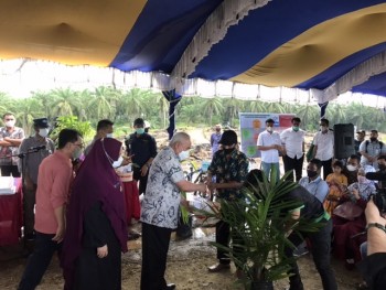 Lakukan Tanam Peremajaan Sawit, Gubernur Serahkan Bantuan Petani & Meninggal Covid-19 Rp10 juta