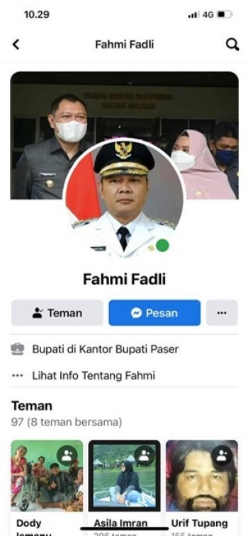 Hati-Hati Akun Facebook Bodong Atas Nama Bupati Paser 