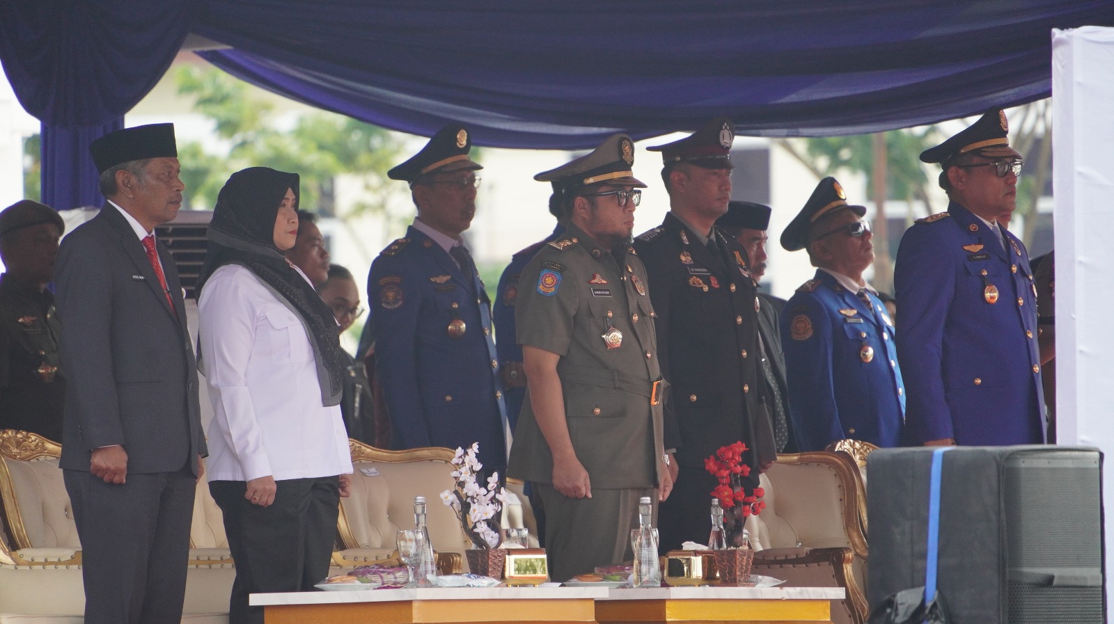 Puncak Peringatan Hut Damkar ke-107, Satpol ke-76, dan Satlinmas ke-64 digelar dengan Upacara