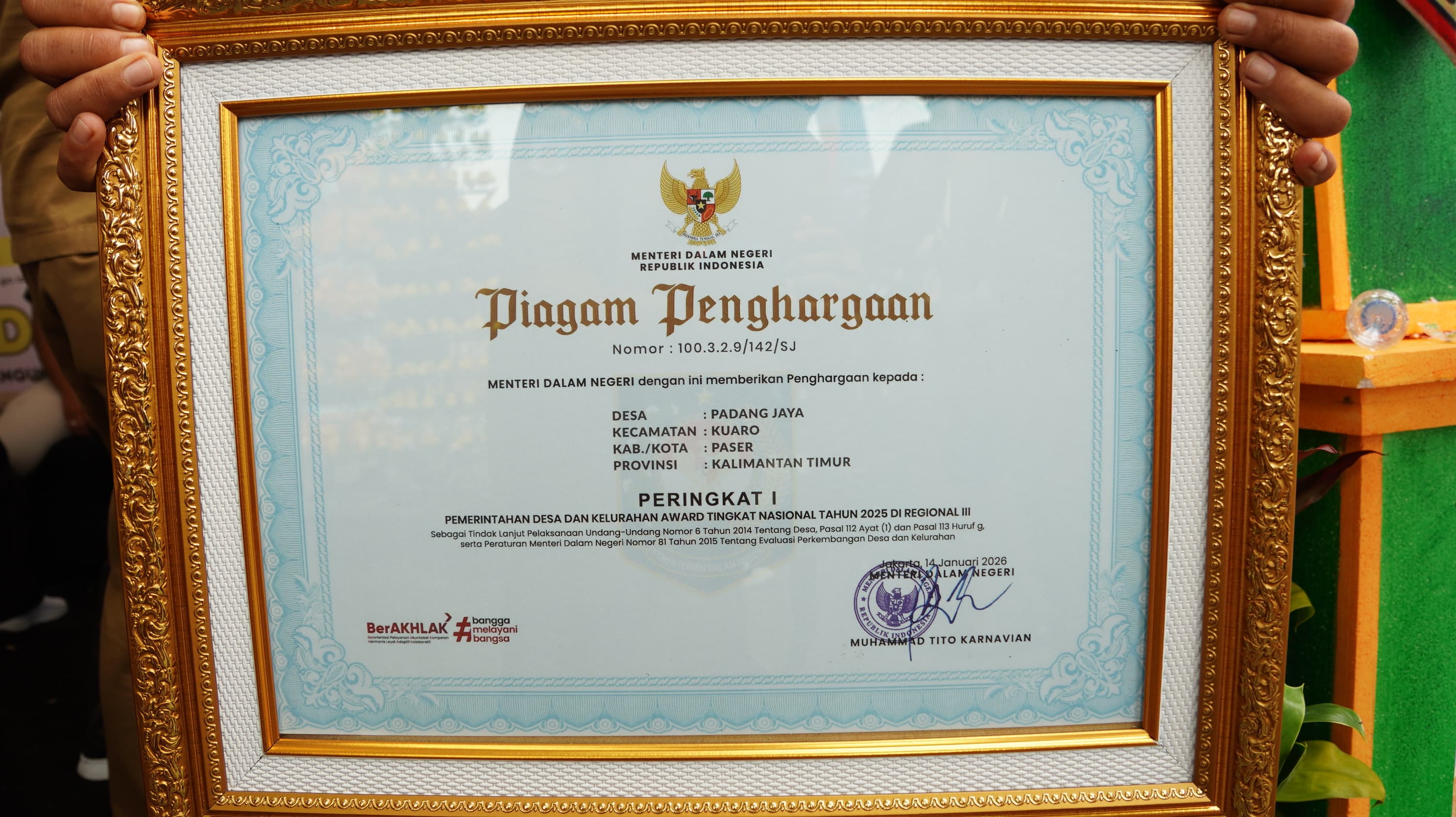  Juara 1, Desa Padang Jaya Harus Jadi Pilot Project 