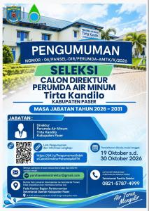 Pengumuman Seleksi Calon Direktur PERUMDAM Tirta Kandilo Kabupaten Paser